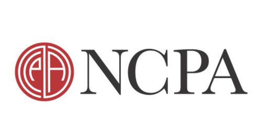 Logo of NCPA featuring a circular red emblem alongside bold black typography on a plain background.