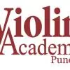 Logo of Violin Academy Pune featuring large stylised maroon typography on a plain light background.