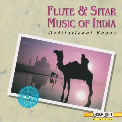 Flute & Sitar Music Of India: Meditational Ragas by Vijay Raghav Rao, Alla Rakha - Album Cover Art