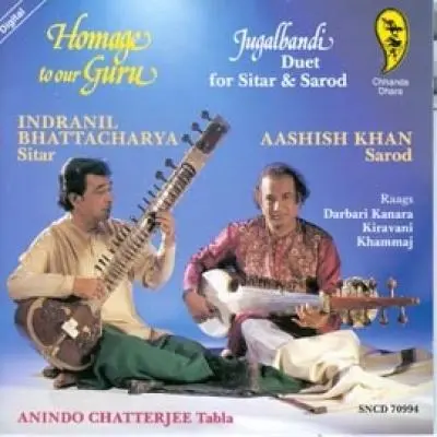 Homage To Our Guru - Jugalbandi Duet For Sitar & Sarod by Indraneel Bhattacharya, Aashish Khan - Album Cover Art