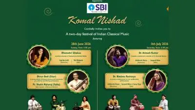 Komal Nishad Indian Classical Music Festival 2026 featuring Dhanashri Ghaisas, Dhruv Bedi and Pt. Shubh Maharaj in Vadodara