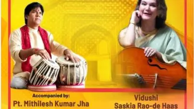 Sangeet-Sudha-Vidushi-Saskia-Rao-de-Haas-and-Pt-Mithilesh-Kumar-Jha-at-Humayuns-Tomb-Museum-New-Delhi-24-July