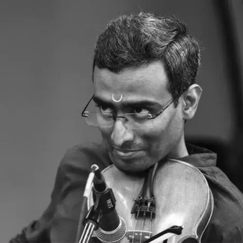L. Ramakrishnan, Indian Carnatic violinist, in a profile photograph.