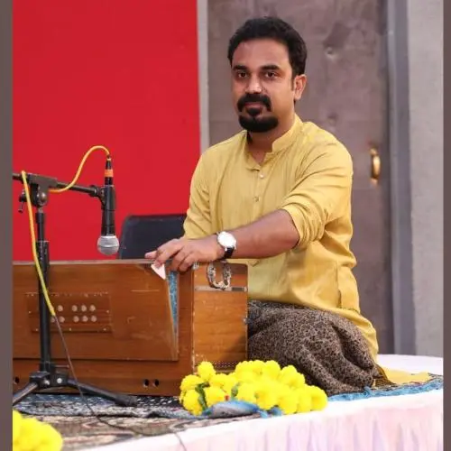 Deepak Khasrawal is a harmonium player.