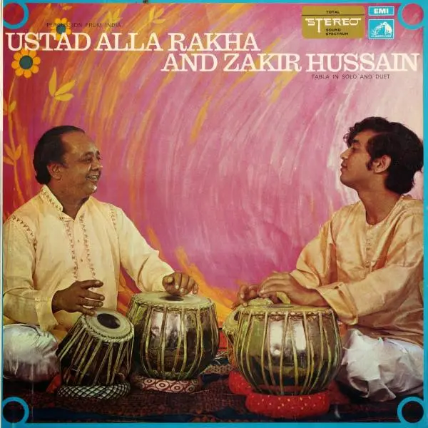 Percussion From India, Tabla In Solo And Duet by Alla Rakha, Zakir Hussain - Album Cover Art