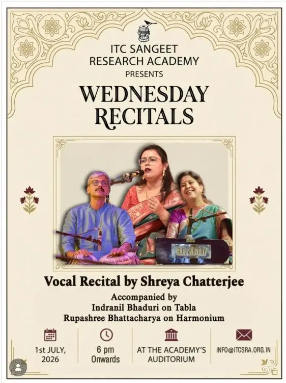 ITC-SRA-Wednesday-Recital-featuring-Shreya-Chatterjee-1-July-2026