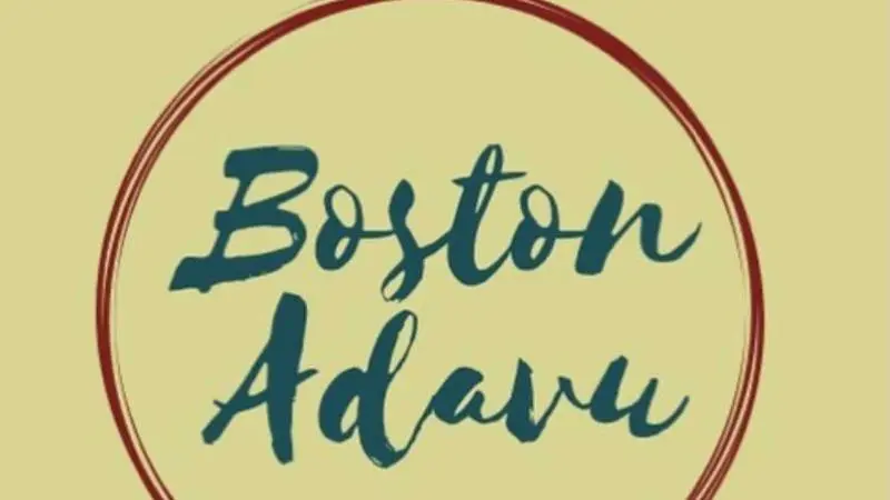Logo of Boston Adavu, a Boston-based Bharatanatyam dance organization, displayed in a circular design with the words “Boston Adavu.”